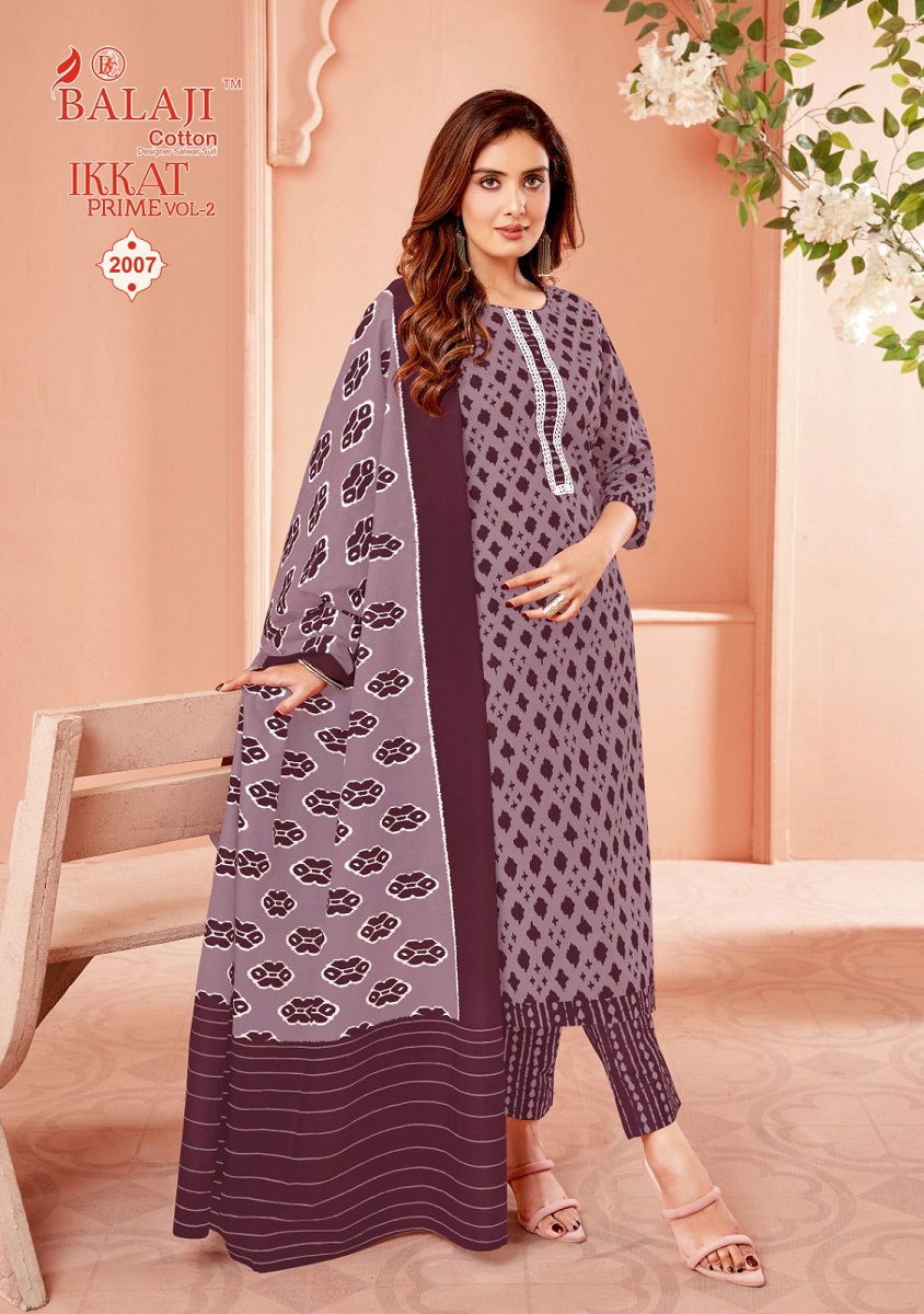 Balaji Ikkat Prime Vol 2 Cotton Dress Materials Collection
